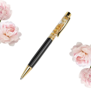 Personalised Metal Pen With Gold Flakes