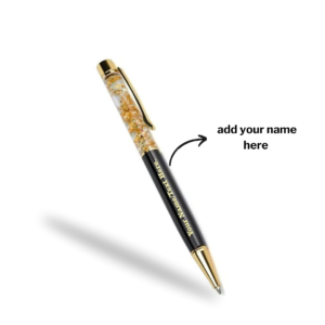 Personalised Metal Pen With Gold Flakes