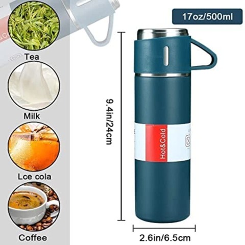 Personalised Thermos Cup Set Travel Coffee Tea Mug Vacuum Flask Gift Box